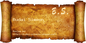 Budai Simeon névjegykártya